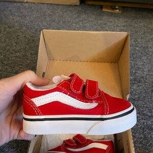Kids Red Velcro Sneakers